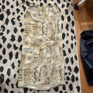 Vintage Italian Map Print Skirt